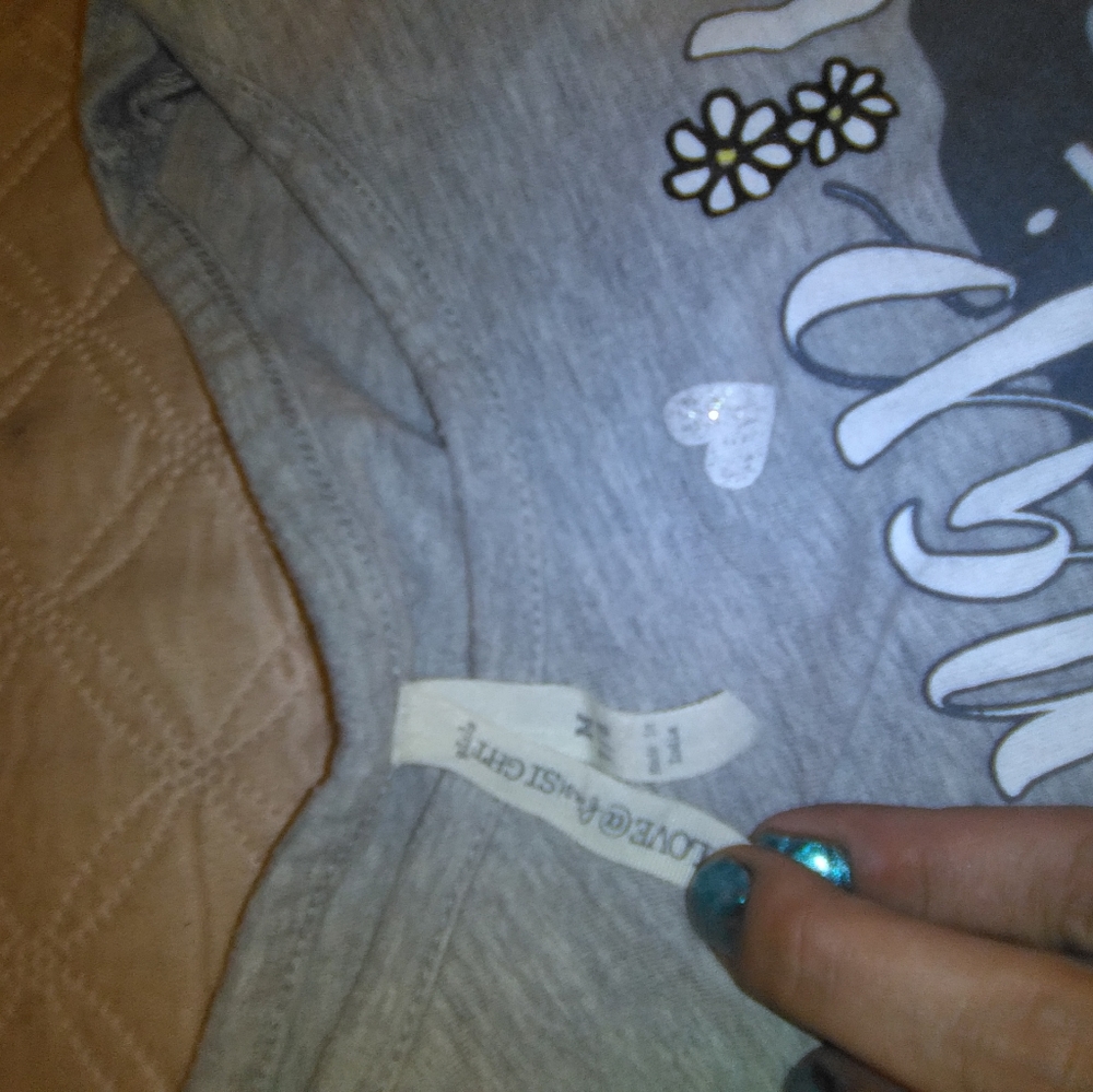 Girls tie in front graffitc tee